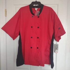 UA Chef Red & Black Double Breasted Chef Coat Jacket Size 3X